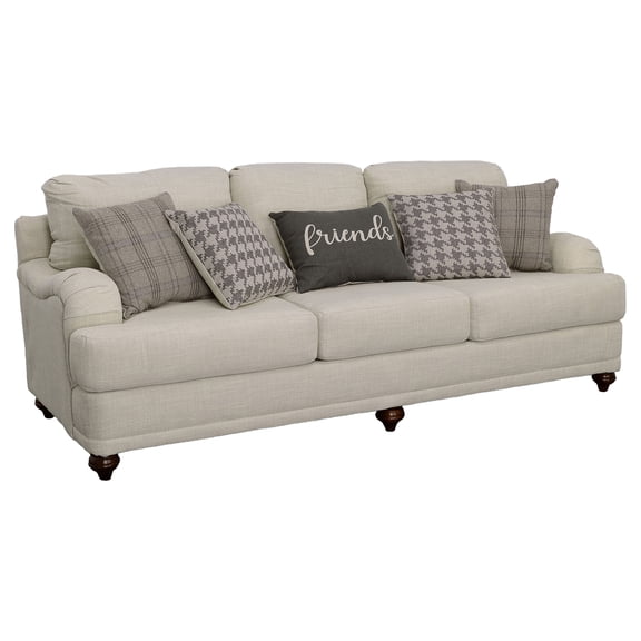 Glenn Upholstered English Arm Sofa Light Grey and Grey