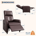 thumbnail image 2 of Power Recliner Chair with Massage and Heat with Massage Function with Lumbar Support, Adjustable Push Back, Wide Armrests, Footrest & Padded SeatPU Leather Single Sofa, 2 Side Pockets and USB Port, 2 of 9