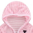 thumbnail image 3 of Mifsaly Boys Girls Lightweight Hooded Jacket Toddler Kids Full Zip Striped Sun Protection Hoodie Cute Heart Embroidery Breathable Long Sleeve Outerwear, 3 of 4