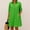 Green women plus size shirt dress a1, variant on Women Plus Size Button Down A-Line Mini Shirt Dress 3/4 Sleeve Collared Solid Casual Beach Vacation Swing Dresses, Green L