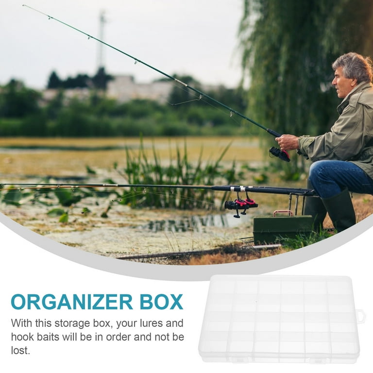 3pcs Plastic Organizer Box 24 Grids Organizer Fishing Tackles Box Organizer  