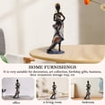 thumbnail image 4 of Adornos de escultura negra africana de resina regalo de vacaciones decoración del hogar para estudio de oficina, 4 of 5