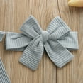 thumbnail image 4 of Baby 3PCS Newborn Baby Girl Knitted Clothes Ruffle Long Sleeve Romper Floral Legging Pants Headband Autumn Outfits Set 0-24M, 4 of 9
