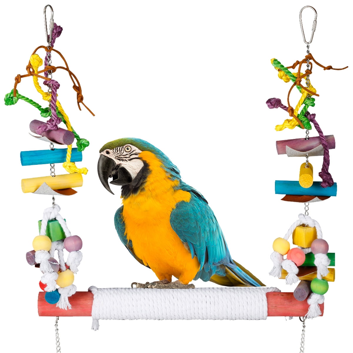 Parrot Cage Toy Chew Ball Bird Pet Parakeet Cockatiel Swing Hanging Toys Bites 