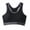 Deep Gray, variant on Livrdious Medium Support Front Zip Sports Bra for Women Wireless Racerback Workout Bra with Breathable Mesh Back