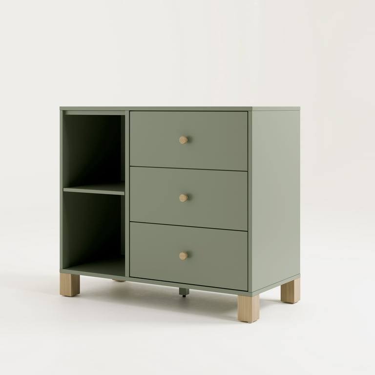 Storkcraft California 3 Drawer Combo Dresser - Olive/Driftwood Storkcraft California 3 Drawer Combo Dresser - Olive/Driftwood