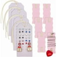 thumbnail image 6 of 10pcs Leather Earring Holders Tangle-Free Necklace Organizer Portable Earring Nacklace Organizer Set Brown Jewelry Card Holer Jewelry Storage Card for Stud Earring Chain Necklaces Storage, 6 of 9