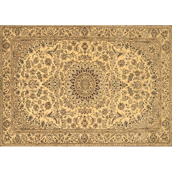 Ahgly Company Indoor Rectangle Medallion Brown Traditional Area Rugs, 5' x 8'