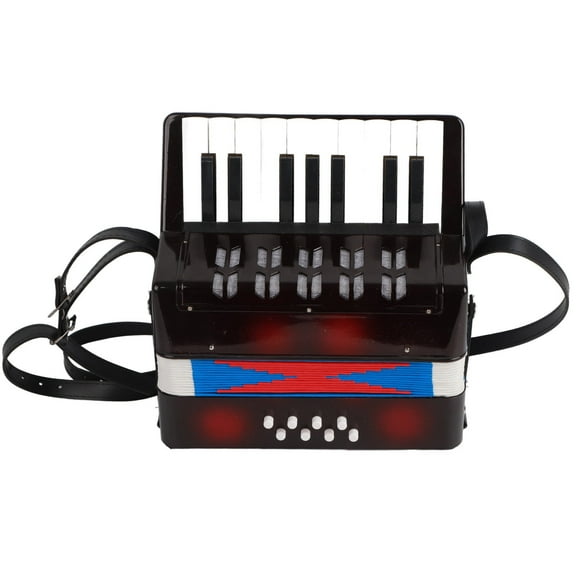 Piano Accordion Keyboard Accordion With Retractable Strap 17 Keys 8 Bass Keys Softer Gentler Sound Entry Level Piano Accordion Compact With Retractable Leather Strap For Beginners