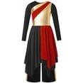 thumbnail image 3 of YUUMIN Robe de Danse Culte Ludique Culte pour Filles Église Chœur Patchwork Robe et Pantalon Large Ensemble Danse Rouge&Noir 14, 3 of 5