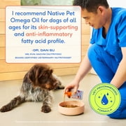 Native Pet Omega 3 Fish Oil for Dogs for Skin and Coat Health with Wild Alaskan Salmon Oil, 10oz