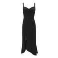 thumbnail image 3 of Aayomet Women Dresses Women's Long Formal Dresses Sleeveless V Neck Wedding Guest Dresses Ruffle Party Prom Maxi Dress,Black XL, 3 of 5