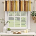 thumbnail image 2 of Farmhouse Yellow Brown Curtain Valances for Windows, Kitchen Valance Window Treatments Panel 2 Pack, Retro Vintage Wood Rod Pocket Short Curtains for Bathroom Bedroom 42 x 18 Inch, 2 of 8