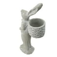 thumbnail image 2 of A and B Home A&B Home Standing Rabbit with Tall Basket Weave Accent Shoulder Planter, 2 of 2