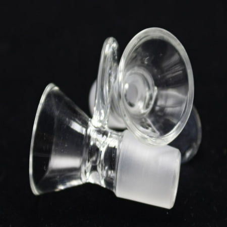 Clear Glass Slides - 14mm/18mm Clear Slide Male Glass Bowl With Handle Funnel Type Bowl Medical Lab