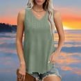 thumbnail image 5 of Admvng Summer Tops for Women Casual Solid Color Sleeveless V-neck Hem Curved Pullover S-2XL, 5 of 8