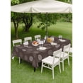thumbnail image 3 of Outdoor Tablecloth with Umbrella Hole and Zipper, Brown Daisy Rectangle Table Cloth 52x70 Inch Waterproof Tablecloth, Modern Farmhouse Chrysanthemum Floral Picnic Table Cover for Patio Camping, 3 of 7