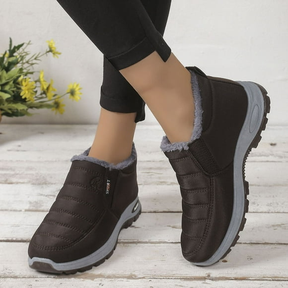 XIMIN Women's Waterproof Hiking Boots Snow Boots Wide Toe Box Shoe Winter Shoes Warm Fur Lined Ankle Boot Slip On Boot Comfortable Minimalist Sneakers