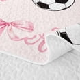 thumbnail image 5 of spefrowx Cute Soccer Word Twin Quilt Set for Girls, Pink Princess Bow Twin Coverlet Set, 2pcs, 5 of 7