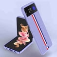thumbnail image 2 of Dteck for Samsung Galaxy Z Flip 3 5G case, Ultra Thin Non-Slip Folding Cover Anti-Scratch Shockproof PU Leather Hard Plastic Bumper Protective Case for Samsung Galaxy Z Flip3 5G 2021, #2 Purple, 2 of 8