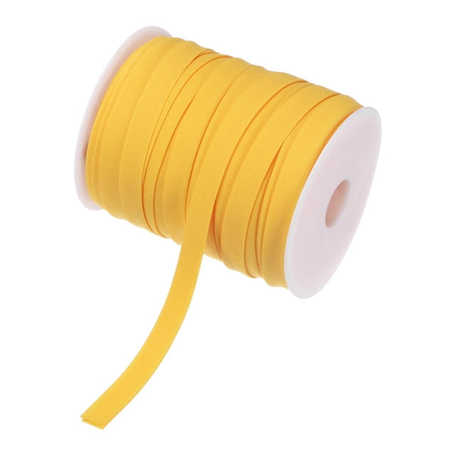 Cinta de Sesgo Doblada Uxcell de 1/2 Pulgada 55 Yardas Cinta de Unión de Algodón a Granel para Coser Amarillo