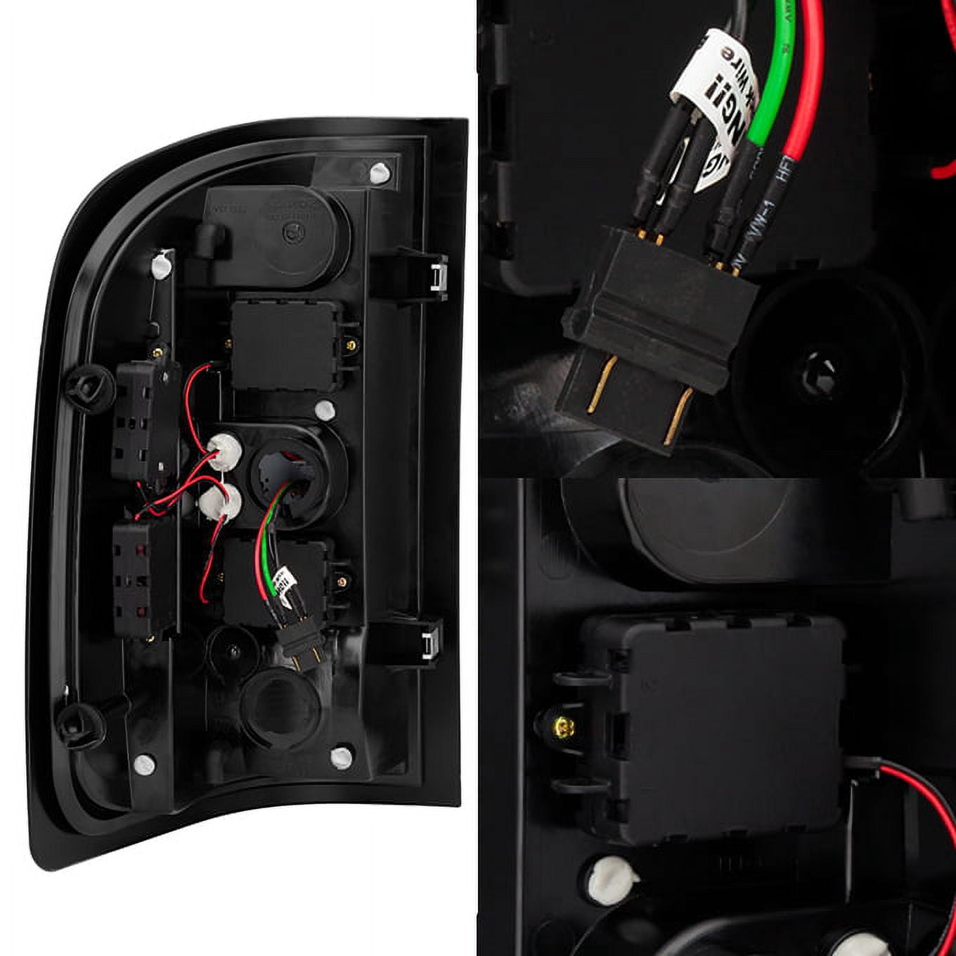 AKKON - For 2007-2014 Chevy Silverado 1500 2500HD 3500HD Left + Right Black Smoke LED Bar Tail Lights Lamps Pair