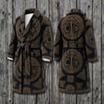 thumbnail image 2 of XIAOCHA Men's Tree Of Life Celtic Print Robe Shawl Collar Wrap Bathrobe Belt Pocket Nightgown, 2 of 3
