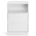thumbnail image 6 of Hassch Two-Drawer Nightstand with Shelf, Modern White Bedside Table, Handleless Design, Space-Saving Storage Solution (15.75"L x 11.81"W x 23.62"H), 6 of 9