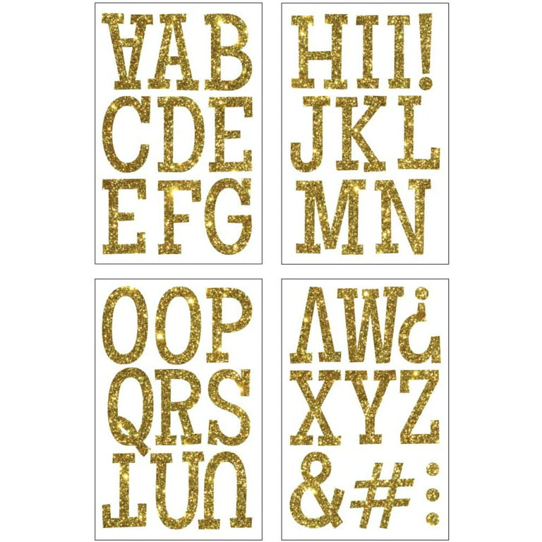 SEI 1-Inch Iron-on T-Shirt Letters, Type Glitter Letter Heat Transfers, Gold
