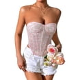 thumbnail image 2 of Biekopu Women Summer Tube Top, Strapless Backless Tie-up Flower Print Vest Corset Waist Shaper, 2 of 7