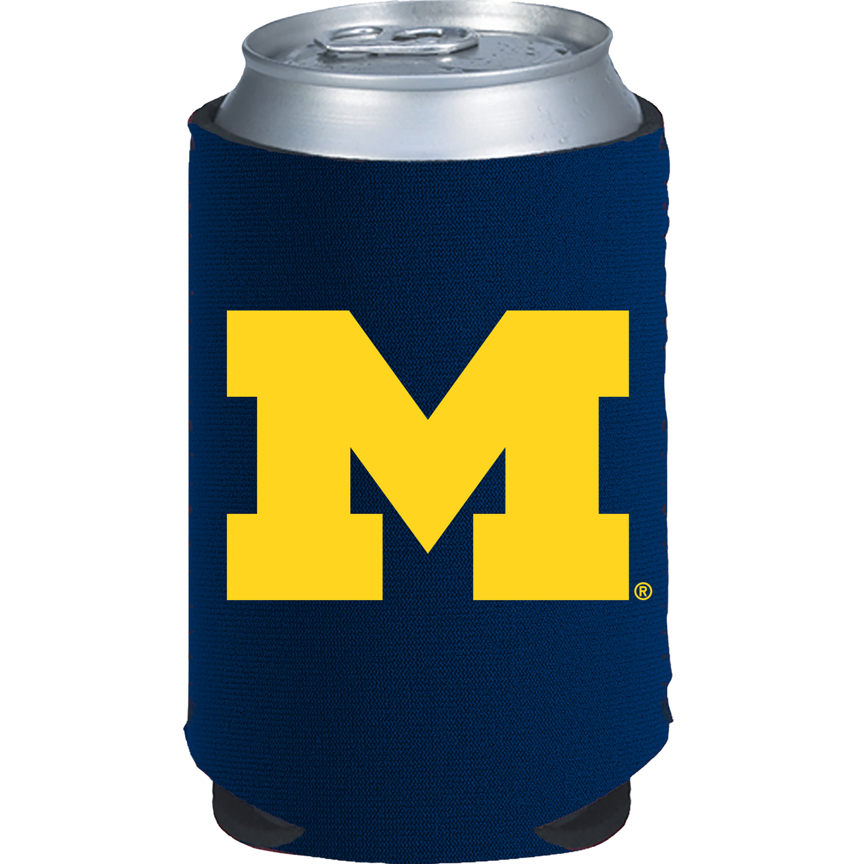 Michigan Wolverines 2-Pack Black Tonal CAN Beverage Insulator Neoprene Holder Cooler Decal University of 