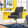 thumbnail image 4 of Serta Leighton Home Office Desk Chair Chrome Nailheads Twill Fabric Dark Gray, 4 of 11