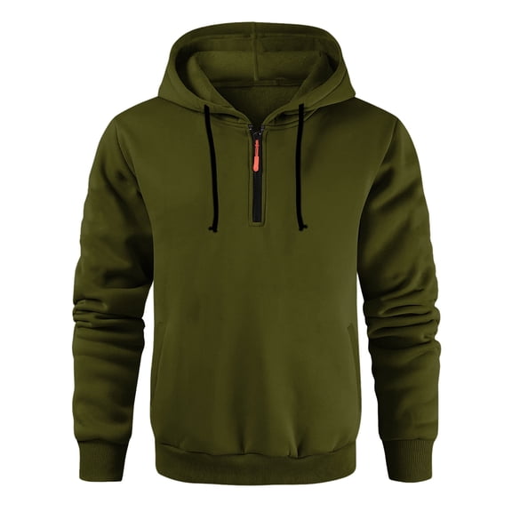 LWavelet Men's Fleece Hoodie Casual Long Sleeve 1/4 Zipper Pullover Sweatshirts