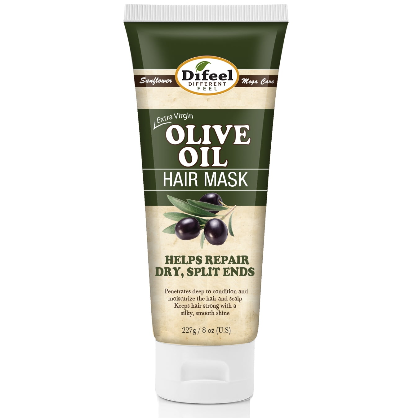 Difeel Extra Virgin Olive Oil Hair Mask 8 oz. Olive Oil Deep