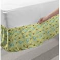 thumbnail image 2 of Floral Bed Skirt, Continuous Innocent Echinacea Hand Drawn Sketch, Elastic Bedskirt Dust Ruffle Wrap Around for Bedding Decor, 4 Sizes, Pastel Yellow Pale Blue, by Ambesonne, 2 of 2