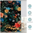 thumbnail image 6 of Black Floral Shower Curtain - Dark Vintage Flower Plants Boho Chic Colorful Botanical Leaves Fabric Cloth Bath Shower Curtain Set with 12 Hooks for Bathroom Decor Accessories, 72"x72", 6 of 6