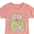 thumbnail image 3 of Marvel Hulk - Floral - Toddler And Youth Girls Fitted Short Sleeve Graphic T-Shirt, 3 of 5