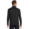 thumbnail image 2 of Sport Tek Adult Male Men mock Neck Plain Long Sleeves Pullover Black Small, 2 of 4