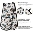thumbnail image 4 of Dailycode Double Sided Oven Mitt with Loop Heat Resistant Kitchen Long Potholders 7" x 35" Cartoon Space Rockets and Planets, 4 of 6