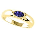 thumbnail image 2 of Tommaso Design� Oval 6x4mm Genuine Iolite Birthstone Wedding Band, 2 of 9