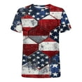 thumbnail image 4 of UVEASISHA Big and Tall American Flag Tshirts for Men 4th of July Short Sleeve Patriotic T-Shirts Vintage Streetwear Tee Tops Blue M, 4 of 5