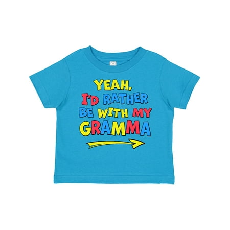 

Inktastic Yeah I d Rather Be with My Gramma in Red Yellow and Blue Gift Toddler Boy or Toddler Girl T-Shirt