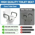 thumbnail image 4 of Raised Toilet Seat 250lbs, 3.5-inch Raised Toilet Seat with Handles, Heavy Duty Toilet Seat Riser for Seniors and Disabled Individuals, Handicap Toilet Seat with Padded Arms, 4 of 10