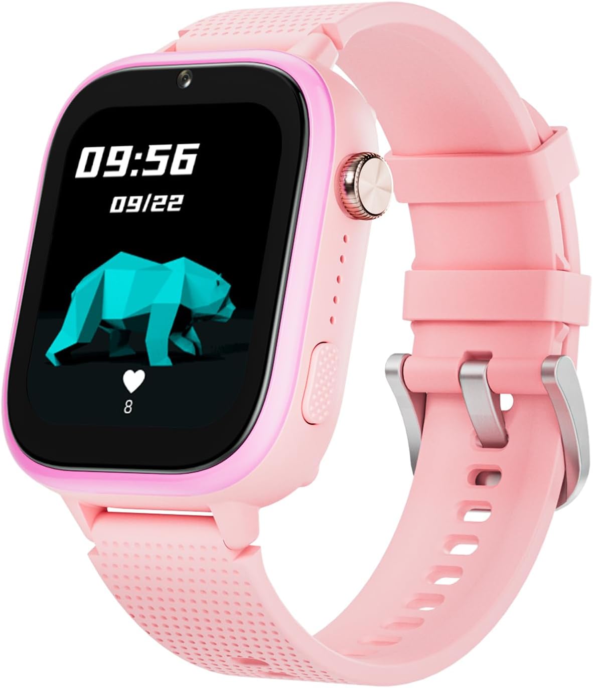 SHANNA 4G Kids Smart Watch GPS Tracker - Smartwatch with 2-Way Call Video Calling Voice Chat SOS Class Mode Pedometer Puzzle Games Wi-Fi Touch Screen Alarm Clock Smartwatches for Boys Girl, Pink