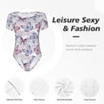 thumbnail image 6 of Naloa Butterflies in Pastel Women's Short-Sleeved Onesie, One-Piece Swimsuit for Parties, dates, clubs - X-Large, 6 of 9