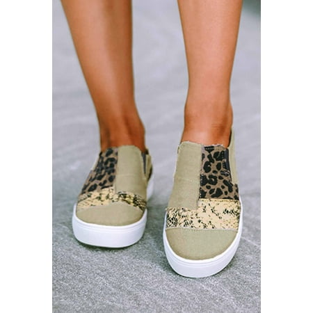 

GCKG Women s Brown Animal Print Camouflage Patchwork Shoes (US 10)42