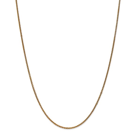 14K Yellow Gold necklace Spiga (Wheat) chain Pendant Diamond-cut 16 in 1.4 mm