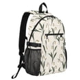 thumbnail image 2 of JIALIOU 14" Laptop Backpack Waterproof Airline Approved Stylish Casual Daypack for Travel Business College Work, Minimalist Snowdrop, 2 of 8