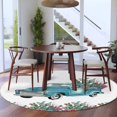 thumbnail image 3 of Round Rug 7Ft Washable Non-Slip, Summer Tropical Plants Circle Area Rugs for Living Room Bedroom, Turquoise Truck Cactus Flowers Indoor Floor Mats Carpet Runner for Home Decor Aesthetic, 3 of 8