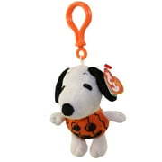 TY Beanie Baby - SNOOPY the PUMPKIN Dog ( Plastic Key Clip )